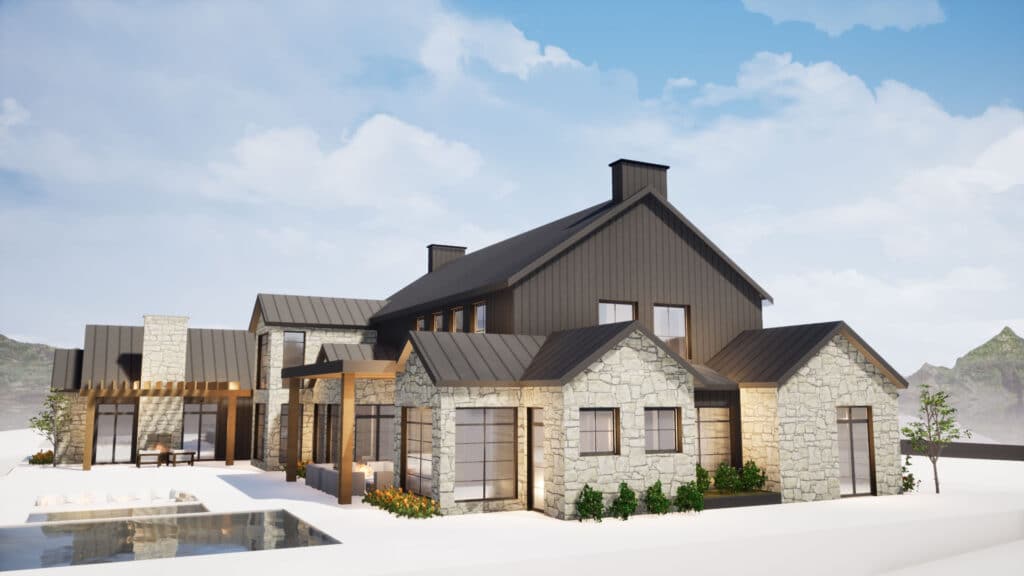 Residential Area With Snowing